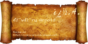 Óváry Arnold névjegykártya